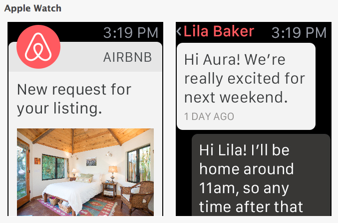 Airbnb Apple Watch apps for events professionals